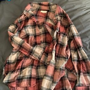 Oversized Distressed Flannel